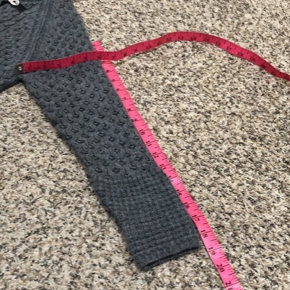 Pili Carrera Cardigan Sweater Size 12 Gray Fisherman’s Cable Knit Wool Alpaca - Picture 9 of 9